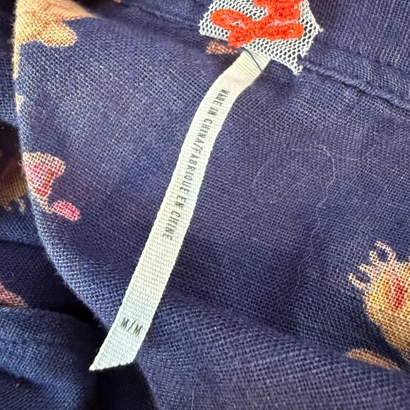 Free People Festival Boho Wrap Skirt Floral Cottagecore Maxi Blue Orange Medium - Picture 9 of 10